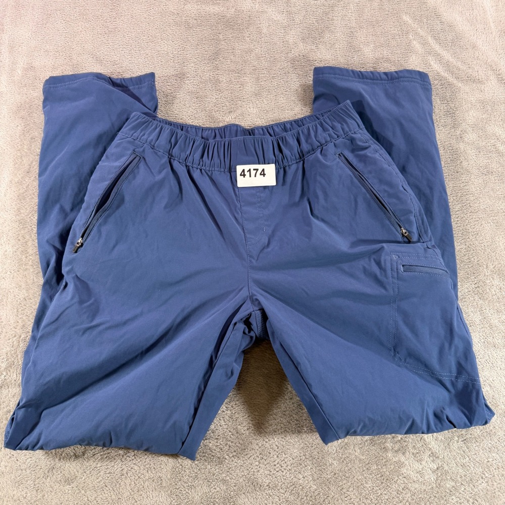 Eddie Bauer Fleece Lined Hiking Pants Women Size M Blue Outdoor Cargo P51